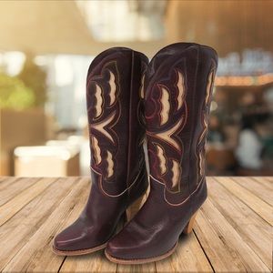 Vintage Diesse 70s/80s Western high heel boot. 7